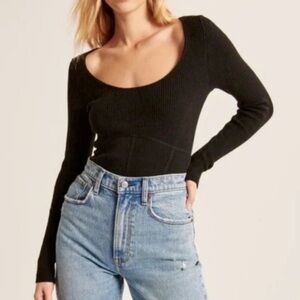 Abercrombie and Fitch Corset Ribbed Sweater Top
